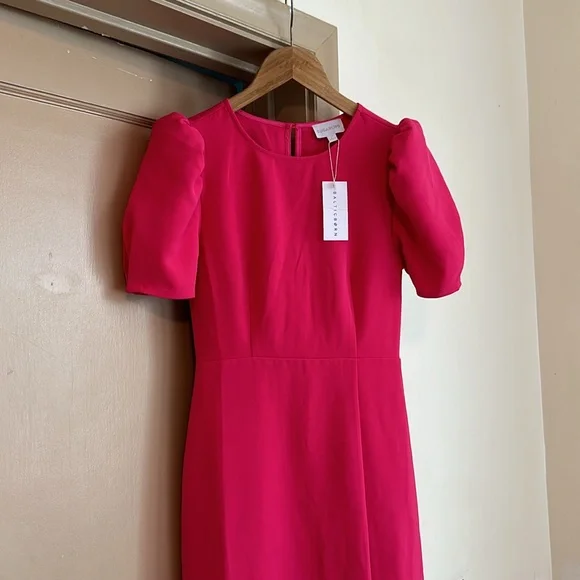 Baltic Born Sugar Lips Chelsea Gathered Shoulder Dress Fuschia - Picture 5 of 9